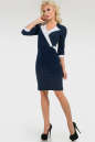 Деловое трикотажное платье темно-синее No2|интернет-магазин vvlen.com