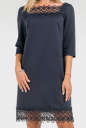 Коктейльное платье с рюшиками темно-синее No1|интернет-магазин vvlen.com