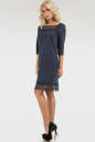 Коктейльное платье с рюшиками темно-синее No2|интернет-магазин vvlen.com