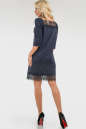 Коктейльное платье с рюшиками темно-синее No3|интернет-магазин vvlen.com