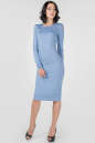 Повседневное платье футляр серо-голубого цвета 2663.47 No0|интернет-магазин vvlen.com