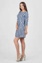 Повседневное платье с расклешённой юбкой синего в горох цвета 2340.23-4.d38 No1|интернет-магазин vvlen.com
