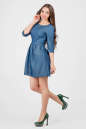 Повседневное платье с расклешённой юбкой синего в горох цвета 2340 .82 No1|интернет-магазин vvlen.com