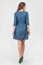Повседневное платье с расклешённой юбкой синего в горох цвета 2340 .82 No2|интернет-магазин vvlen.com