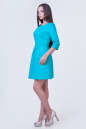 Повседневное платье с расклешённой юбкой бирюзового цвета 2340.9 No2|интернет-магазин vvlen.com