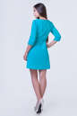Повседневное платье с расклешённой юбкой бирюзового цвета 2340.9 No3|интернет-магазин vvlen.com