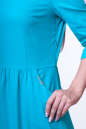 Повседневное платье с расклешённой юбкой бирюзового цвета 2340.9 No4|интернет-магазин vvlen.com