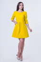 Повседневное платье с расклешённой юбкой желтого цвета 2340 .9 No0|интернет-магазин vvlen.com