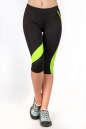Бриджи для фитнеса черного с зеленым цвета 2362.67 No0|интернет-магазин vvlen.com