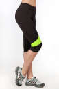 Бриджи для фитнеса черного с зеленым цвета 2362.67 No1|интернет-магазин vvlen.com