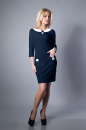 Офисное платье футляр синего цвета 1828.1 No0|интернет-магазин vvlen.com