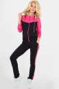 Спортивные брюки черного с розовым цвета 165 No1|интернет-магазин vvlen.com