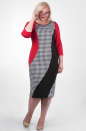 Платье футляр черного с красным цвета 2383.41d  No1|интернет-магазин vvlen.com
