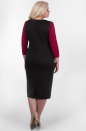 Платье футляр черного с бордовым цвета 2383.41d  No3|интернет-магазин vvlen.com