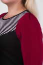 Платье футляр черного с бордовым цвета 2383.41d  No4|интернет-магазин vvlen.com