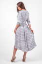 Повседневное платье с расклешённой юбкой белого с красным цвета 2380.84 d33 No3|интернет-магазин vvlen.com