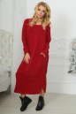 Повседневное платье-баллон бордового цвета 2470-1.92 No0|интернет-магазин vvlen.com