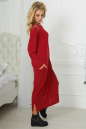 Повседневное платье-баллон бордового цвета 2470-1.92 No1|интернет-магазин vvlen.com