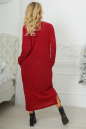 Повседневное платье-баллон бордового цвета 2470-1.92 No2|интернет-магазин vvlen.com