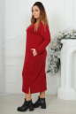 Повседневное платье-баллон бордового цвета 2470-1.92 No4|интернет-магазин vvlen.com