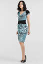 Летнее платье футляр бирюзовый с черным цвета 1288.33-4 No1|интернет-магазин vvlen.com