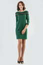 Коктейльное платье футляр темно-зеленого цвета 2580.47 No0|интернет-магазин vvlen.com
