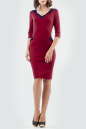 Повседневное платье футляр вишневого цвета 1846-1.47 No0|интернет-магазин vvlen.com