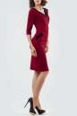 Повседневное платье футляр вишневого цвета 1846-1.47 No1|интернет-магазин vvlen.com