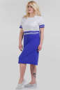 Летнее платье футляр электрика с белым цвета 1-311 No1|интернет-магазин vvlen.com