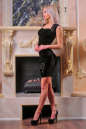 Коктейльное платье футляр черного цвета 2446.26 No2|интернет-магазин vvlen.com