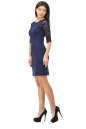 Коктейльное платье футляр синего в горох цвета 2282.41 No2|интернет-магазин vvlen.com