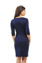 Офисное платье футляр синего цвета 2283.41 No3|интернет-магазин vvlen.com