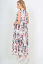 Летнее платье балахон белого с красным цвета 2540.84 No3|интернет-магазин vvlen.com