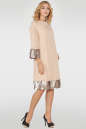 Коктейльное платье трапеция бежевого цвета 415.27 No1|интернет-магазин vvlen.com