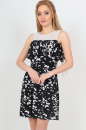 Летнее платье с пышной юбкой черного с белым цвета 2555.17|интернет-магазин vvlen.com