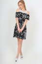Летнее платье с пышной юбкой черного с белым цвета 2555.17 No2|интернет-магазин vvlen.com
