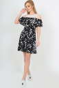 Летнее платье с пышной юбкой черного с белым цвета 2555.17 No3|интернет-магазин vvlen.com