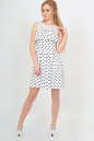 Повседневное платье с пышной юбкой белого с черным цвета 2555.17 No1|интернет-магазин vvlen.com