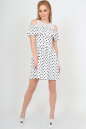 Повседневное платье с пышной юбкой белого с черным цвета 2555.17 No2|интернет-магазин vvlen.com