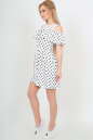 Повседневное платье с пышной юбкой белого с черным цвета 2555.17 No3|интернет-магазин vvlen.com