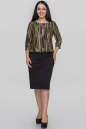 Платье футляр черного с золотистым цвета 2296-1.124  No1|интернет-магазин vvlen.com