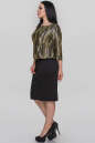 Платье футляр черного с золотистым цвета 2296-1.124  No2|интернет-магазин vvlen.com