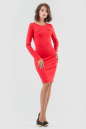 Офисное платье футляр красного цвета 1605-1.47 No0|интернет-магазин vvlen.com