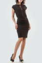 Повседневное платье футляр коричневого цвета 1602-1.14 No0|интернет-магазин vvlen.com
