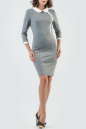 Офисное платье футляр серого цвета 1829-1.47 No0|интернет-магазин vvlen.com