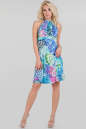 Летнее платье с открытой спиной сиреневого с голубым цвета 1325.33 No0|интернет-магазин vvlen.com