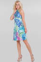 Летнее платье с открытой спиной сиреневого с голубым цвета 1325.33 No1|интернет-магазин vvlen.com