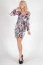 Повседневное платье с юбкой тюльпан серого с розовым цвета 1728.33 No0|интернет-магазин vvlen.com
