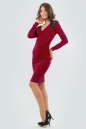 Коктейльное платье футляр вишневого цвета 406.47 No1|интернет-магазин vvlen.com