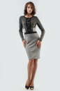 Офисное платье футляр серого цвета 2175.41 No0|интернет-магазин vvlen.com